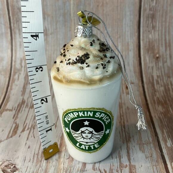 Pumpkin Spice Latte Ornament Handmade Glass by Cody Foster & Co - Picture 4 of 4
